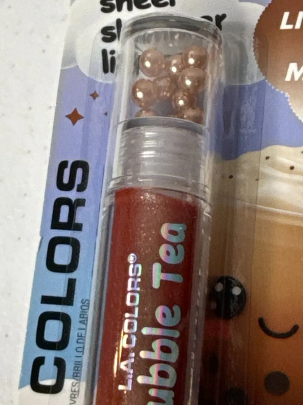 L.A. Colors Bubble Tea Shimmer Lip Gloss Boba All Day New
